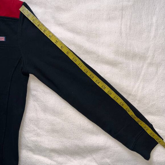 Vineyard Vines Two Toned Black/Red Mock Neck Quarter Zip Up Jacket- S - Picture 9 of 11